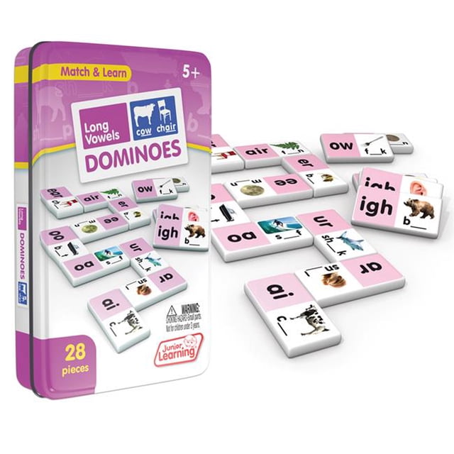 Junior Learning JRL495-2 Longues Voyelles Dominos - 2 Chacun