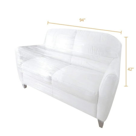 2 Seater Deep Lounge Loveseat Sofa Patio Cover Extra Thick Clear