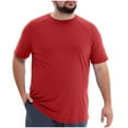 thumbnail image 5 of Stamzod Oversized Tshirts for Men Solid Color Summer Basic Tee Shirts Mens Casual Short Sleeve Crewneck T Shirt Red E L, 5 of 6