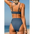 thumbnail image 4 of Cupshe Bikini Set for Women Two Piece Swimsuits High Waisted Cut Out Scoop Neck V Front Bottom, XS, 4 of 4