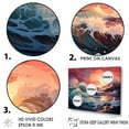 thumbnail image 3 of Designart "Sunrise Over Kanagawa Wave In Japan" Ocean Floater Framed Canvas Art Print, 3 of 5