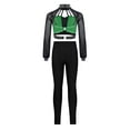 thumbnail image 3 of TSSOE Gymnastic Outfits for Girls Cheerleading Jazz Hip-hop Dance Clothes Set Figure Ice Skating Performance Dancewear Green 16, 3 of 7