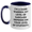 White/Navy, variant on Game Warden Humor Two Tone Coffee Mug, Sarcasm Gift for Birthday, 'I'm A Game Warden. My Level Of Sarcasm Depends On Your Level Of Stupidity.', Funny Mugs for Men, Friends, Family