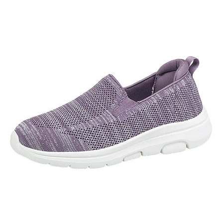 QYZEU Fancy Sandals for Women Dressy Casual Shoes for Women Wedge Spring and Autumn New Mesh Non Slip Walking Shoes Lightweight Shoes Soft Sole Shoes for Women Purple 39