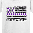 thumbnail image 4 of Inktastic Epilepsy Awareness Purple Ribbons and Flag Youth T-Shirt, 4 of 5