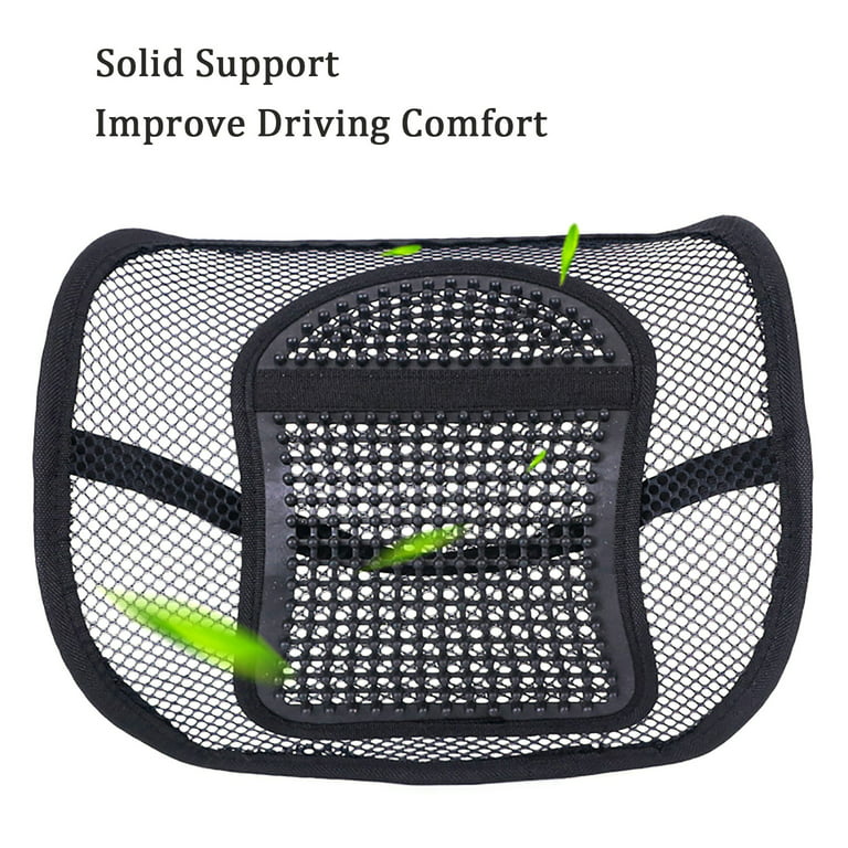 Mesh Back Lumbar Support, Mesh Back Support Seat Cushion Air Flow Chair Back  Support with Elastic Strap Back Rest for Home Office Chair Car Seat Back  Pain Relief 
