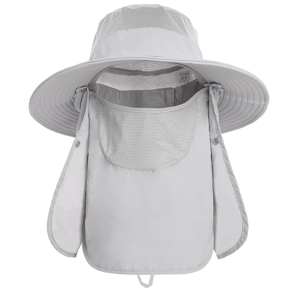 Sombrero Sombrero para el sol de ala ancha con solapa de cuello desmontable y cubierta facial Hombre Tomshoo Sombrero