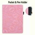thumbnail image 5 of Dteck Case for 6.8" Amazon Kindle Paperwhite 11th 2021 Embossed Premium PU Leather Book Wallet Cover with Auto Wake/Sleep Floral Folio Stand with Multi-Angle Viewing Elastic Strap, Pink, 5 of 5