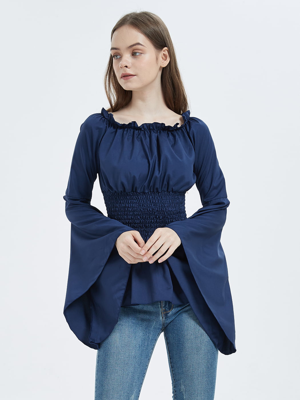Women Gothic Renaissance Blouse Long Sleeves Off Shoulder Blouse Medie –  TiktokDresses