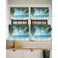thumbnail image 2 of Coconut Tree Short Blackout Curtains 30 Inch Long Beach Blue Sky Sea Summer Scenery Rod Pocket Kitchen Curtains, 2 Panels Thermal Insulated Room Darkening Drapes for Bedroom, 42"W x 30"L, 2 of 5