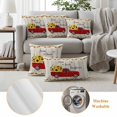thumbnail image 6 of Farm Sweet Sunflower Pillow Covers 2 Pack Vintage Us Star Red Truck Bee Wood Grain Pillowcase Waterproof Outdoor Throw Pillow Cover for Patio Garden Square Cushion 18”x18”, 6 of 9