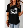 thumbnail image 1 of POGLIP T-Shirt à Manches Courtes Imprimé Graphique Rugby Noir pour Femmes Jour de Match, 1 of 6