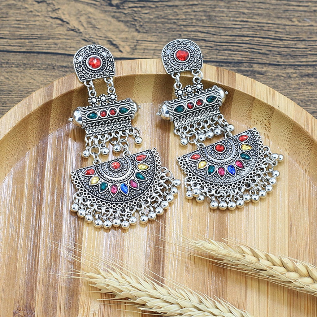 100% Handcrafted Miao Hmong Pure Silver Earrings 999 Filigree Dangle Long  Drop Tassel Flower Design Bohemian Vintage Ethnic Style - Fair Trade #105 -  Interact China