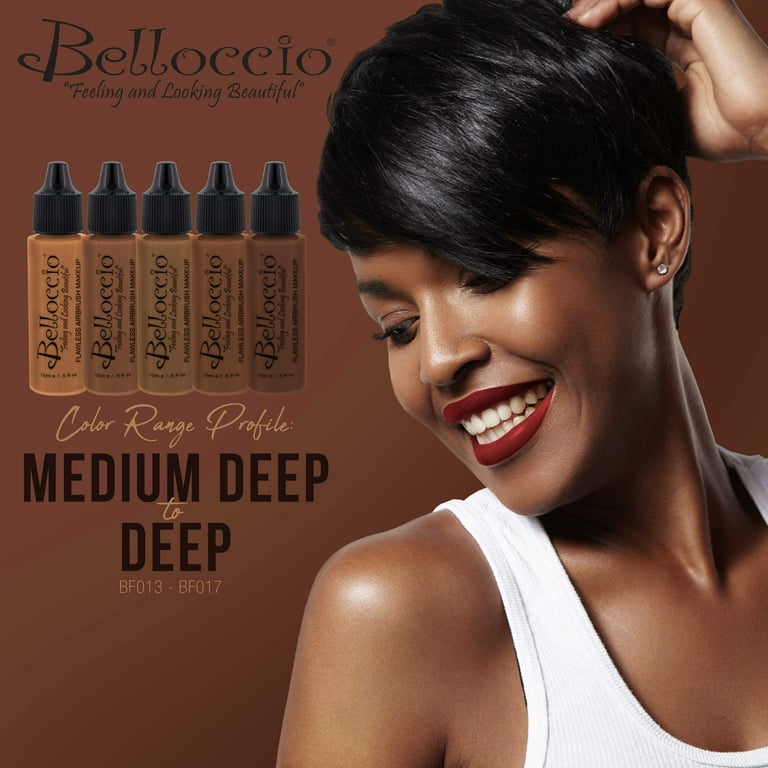 Belloccio Airbrush Makeup Foundation, Deep Ebony - 0.5 oz bottle