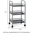 Furinno FNBJ22082 Xiannan L40 Metal 3Tray Rolling Cart