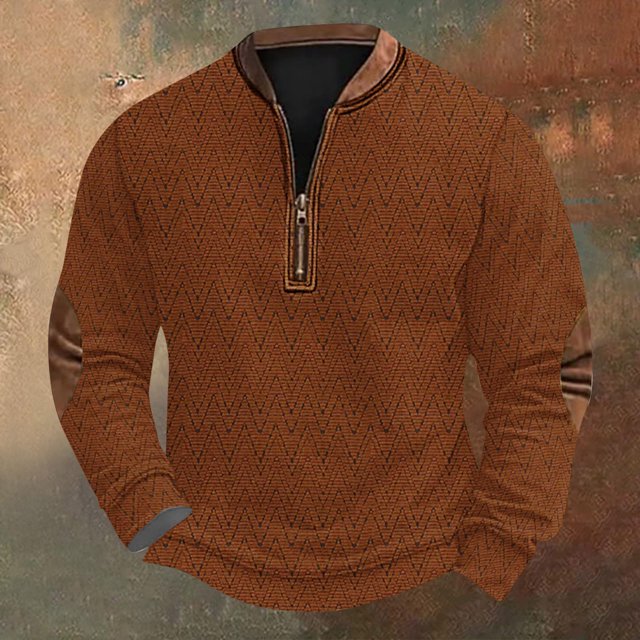 Blusas y camisas de manga larga con cuello redondo Sudadera con capucha de cuello redondo para hombre Jersey estampado Blusa de poliéster de manga larga para hombre