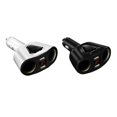 thumbnail image 3 of Adaptador de corriente para encendedor de cigarrillos de 2 enchufes Divisor de salida de CC 3.1A 120W Cargador de coche USB dual para tableta de teléfono Inevent DZ3696-01B, 3 of 7