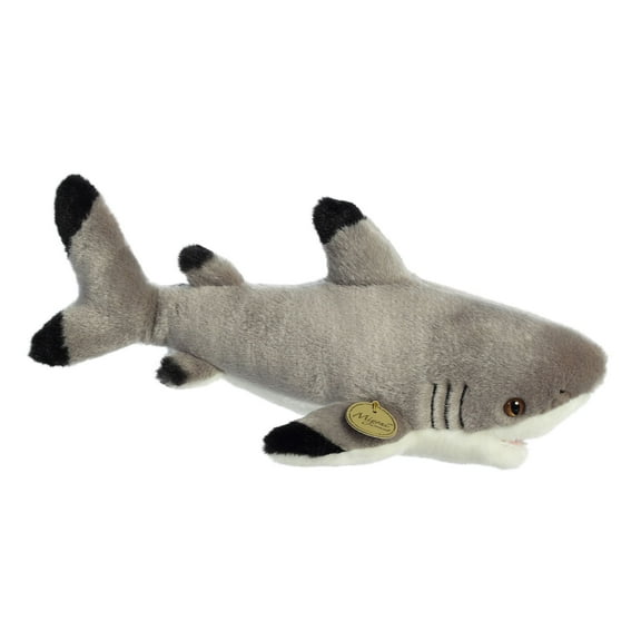 Aurora - Large Gray Miyoni - 12.5" Blacktip Shark - Realistic Stuffed Animal