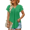 thumbnail image 3 of KISSMODA Womens Floral Tunic Top Short Sleeve Shirts Loose Fit Summer Tops, 3 of 4