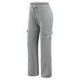 thumbnail image 5 of Women's WEAR by Erin Andrews Gray Tampa Bay Buccaneers Waffle-Knit Long Sleeve Hooded Shirt & Pants Lounge Set, 5 of 6