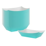 Bio Tek 1 lb Turquoise Paper #100 Boat - 5 1/2" x 3 1/2" x 2" - 200 count box