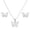 Silver, variant on QIQUWOHUL Butterfly Necklace Women's Light Luxury Stainless Steel Jewelry Cute Earrings Three Piece Set