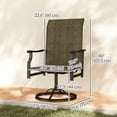 thumbnail image 3 of Outsunny Patio Swivel Chair Set of 2, Swivel Rocker with High Back, Brown, 3 of 10