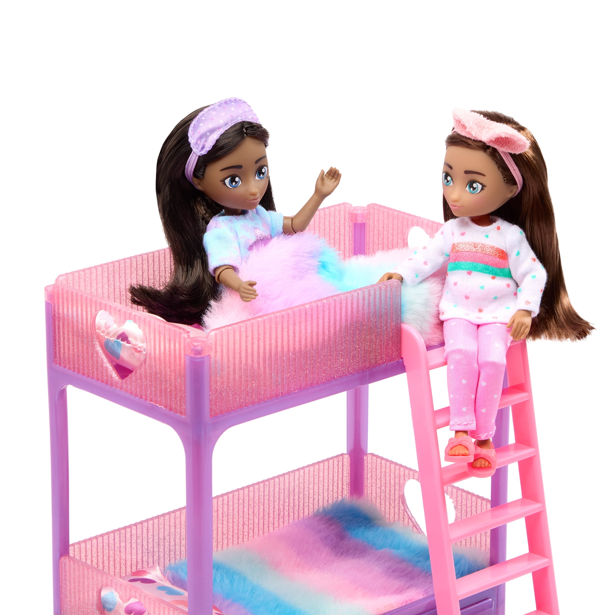 Hey Bestie Nighty Night Bunk Bed Furniture Set for (5.5-inch) Small Dolls with Accessories, Kids 3 Years & up