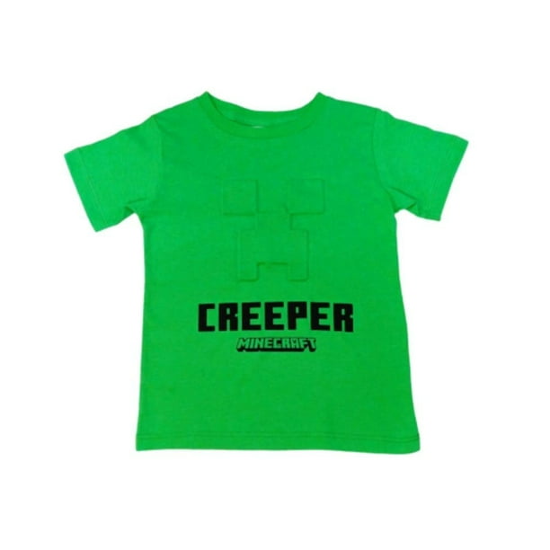 Playera Blip Kids Talla 10 Manga Corta Estampado Minecraft Creeper Verde