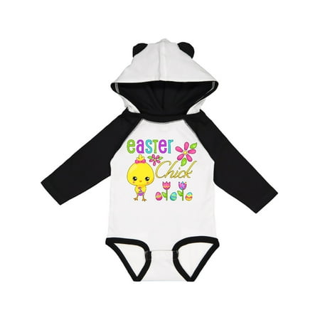 

Inktastic Easter Chick with eggs and flowers Gift Baby Girl Long Sleeve Bodysuit