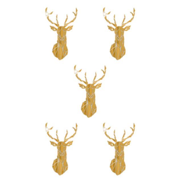Thinsony Easy To Paste And Remove 3D Deer Head Mirror Wall Sticker For Quick Decor Updates Wide Application gold M 5Set