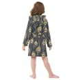 thumbnail image 4 of FORMRS Niños Bathrobe Unisex Hooded Robe Soft Plush Pajamas Sleepwear, Size 7-9T, Peacock Feathers Pattern, 4 of 7