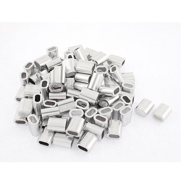5mm 1/5" Cable de acero aluminio mangas casquillos adaptadores Loop 100 pcs