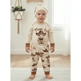 thumbnail image 5 of BemeyourBBs 3Pcs Newborn Baby Boy New To the Herd Outfits Long Sleeve Romper Pants and Hat Set Going Home Clothes, 5 of 8