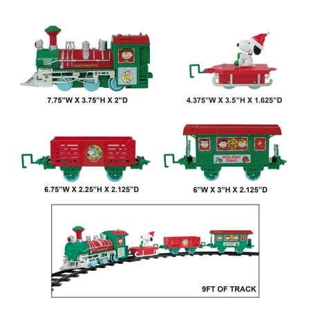 Snoopy Express 12-Piece Christmas Train Set – Holiday Décor Toy by Ruz