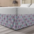 thumbnail image 1 of Hearts Bed Skirt, Drawing Illustration of Rhythmic Romance Motifs Dots, Elastic Bedskirt Dust Ruffle Wrap Around for Bedding Decor, 4 Sizes, Mauve Multicolor, by Ambesonne, 1 of 2