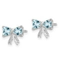 thumbnail image 2 of Primal Gold 14 Karat White Gold Aquamarine Bow Post Earrings, 2 of 4