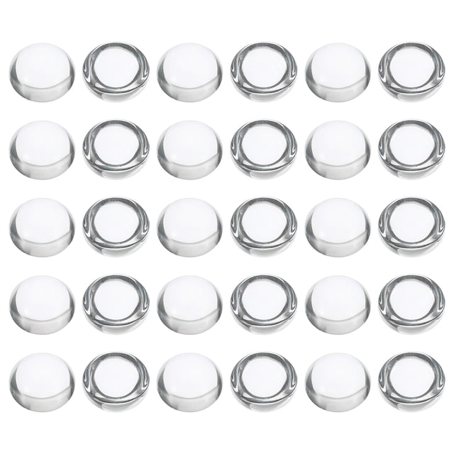 Unique Bargains Cabochons en Verre Transparent, 100 Pcs Dalles Rondes en Verre 14mm Plus Épaisses pour Fabrication de Bijoux Pendentif Photo, Transparent