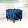 thumbnail image 3 of SCRAWLGOD Zebra Print Blue Black Stretch Ottoman Cover, Ottoman Slipcover Square, Soft Foot Stool Cover Protector, Dust Proof Furniture Protector with Elastic Bottom, 3 of 7