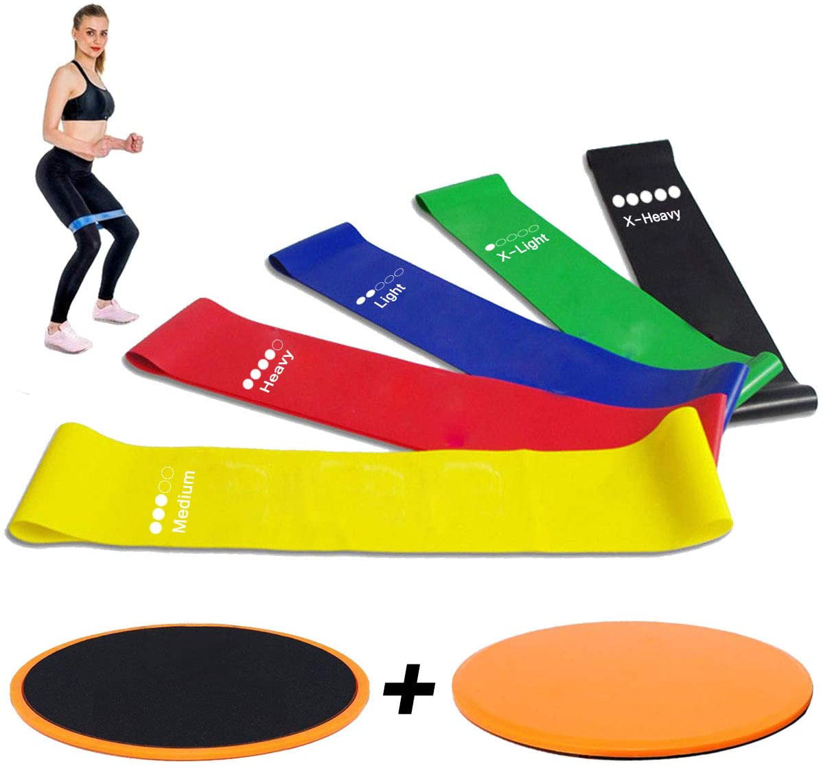 5 Resistance Exercise Bands Mini Loop Set Latex Glutes Pull Up Home Gym Fitness 