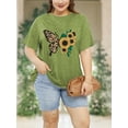 thumbnail image 3 of XCHQRTI Butterfly Graphic Plus T-Shirts Women Graphic Casual Shirt Summer Short Sleeve Tee, 3 of 7