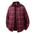 thumbnail image 1 of Ceisia Chemise en Flanelle à Carreaux à Manches Longues Coupe Décontractée pour Homme, Chemise Décontractée à Boutons avec Col Rabattu Rouge TG Cadeaux, 1 of 8