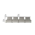 thumbnail image 5 of Benjara Alaya 120 Inch 3 PIece Modular Sofa, Tufted Seating, Gray Velvet Upholstery, 5 of 5