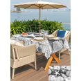 thumbnail image 5 of Outdoor Tablecloth with Umbrella Hole for Patio/Picnic/Party/Camping, Grey Coastal Waterproof Table Cloth Rectangle Table Cover Washable, Modern Oil Painting Starfish Coral Shell (60"x 102"), 5 of 9