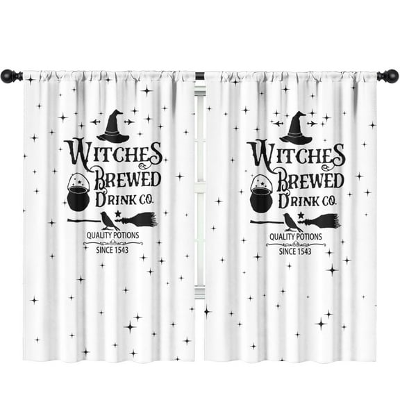 2 Panels Print Pattern Nursery Curtains Boys Girls Kids Halloween Nightmare Before Window Drapes for Living Bedroom Playroom Room Decor Rod Pocket 52x84 Inch