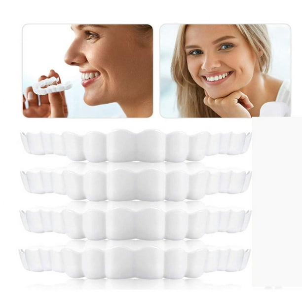 12 dentaduras postizas de carilla instantánea, cosmética temporal, sonrisa dentada, superposición alta y baja, aparatos ortopédicos, kit de reparación de blanqueamiento y alisado con mini pinzas