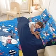 thumbnail image 4 of Feelyou Kawaii Birthday Party Shark Twin Bedding Sets for Kids Boys Girls, Marine Coral Animal Bedding Comforter Set, Blue, Blue Reversible, 7pcs, 4 of 7