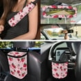 thumbnail image 3 of Uorisanigo Strawberry Daisy Printed Auto Seat Covers 15 Pack, Car Seat Cover Full Set with Steering Cover Safety Seat Belt Pads Coasters Set Car Trash Bag Air Vent Storage Bag Mirror Cover Keychain, 3 of 7