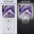 thumbnail image 2 of HemaKayy 2 Pack Plug-in LED Night Light with Light Sensor, Warm White, Dusk to Dawn Sensor Flat Nightlight for Bathroom, Hallway, Bedroom, Living Room - Unique Marble Texture, 2 of 7