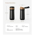 thumbnail image 3 of All-in-One French Press Travel Coffee Mug, 12oz Insulated Stainless Steel Coffee Maker and Tumbler for Hot & Cold Brew, Portable & Leak-Proof for Commuting, Camping, and Office, 3 of 32